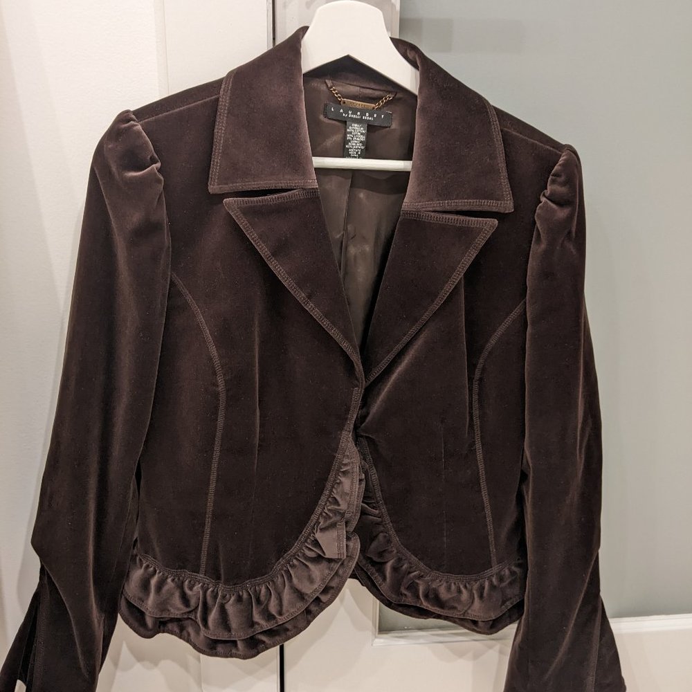 Gorgeous Brown Velvet Jacket, size 10